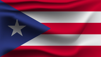 Puerto Rico flag waving with the wind  3D illustration wave flag