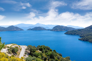 Obraz premium Bay Sarsala in Turkey. View from The Bird's-eye View
