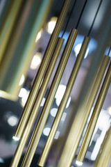 Obraz premium Detail design and interior lighting - white metal lamp. 