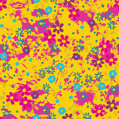 Floral bouquet pattern with small flowers and leaves