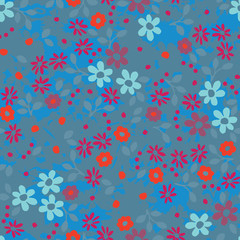 Floral bouquet pattern with small flowers and leaves