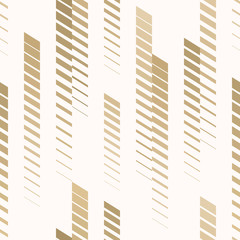 Vector geometric seamless pattern with golden vertical fading lines, stripes