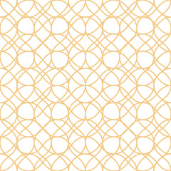Wicker texture. Vector seamless pattern with thin curved lines. White and yellow