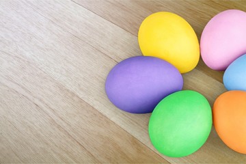 Fototapeta na wymiar Colorful easter eggs isolated on white