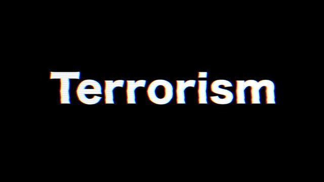 terrorism title animation with glitch effect