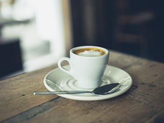 Cup of espresso in cafe