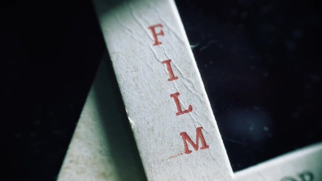 Close up of old vintage 35mm slide films