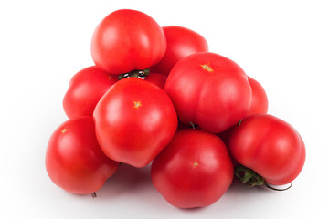 red tomatoes isolated on white background