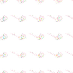 Flower Pastel.White Romantic Seamless Pattern.