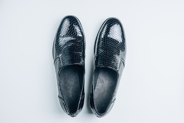 Woman's lacquered loafer shoes