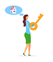 Female Realtor, Realty Buyer Vector Illustration