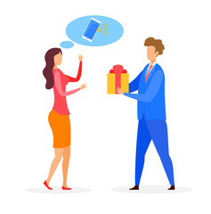 Birthday, Anniversary Gift Vector Illustration