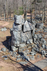 tall rock in the forest