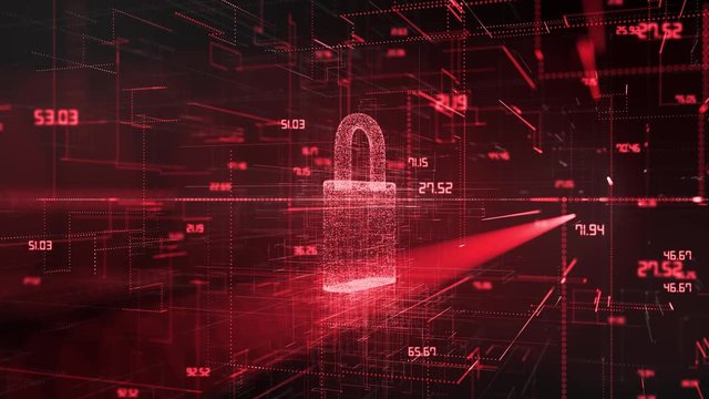 Password and internet privacy of online data and network identity protection - Conceptual animation 3D render