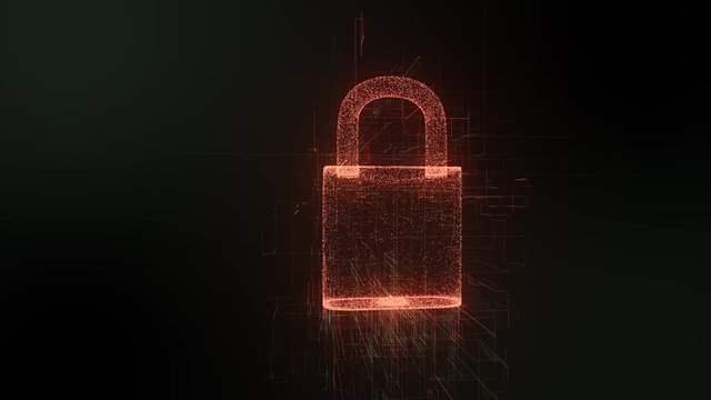 Online financial data encryption protection for safe secure money transfer - Conceptual animation 3D render