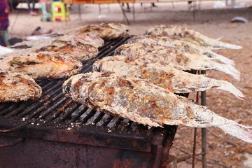 Fish grilled salt at street food
