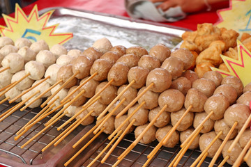 Fried meatballs at street food
