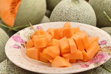 cantaloupe melon at street food