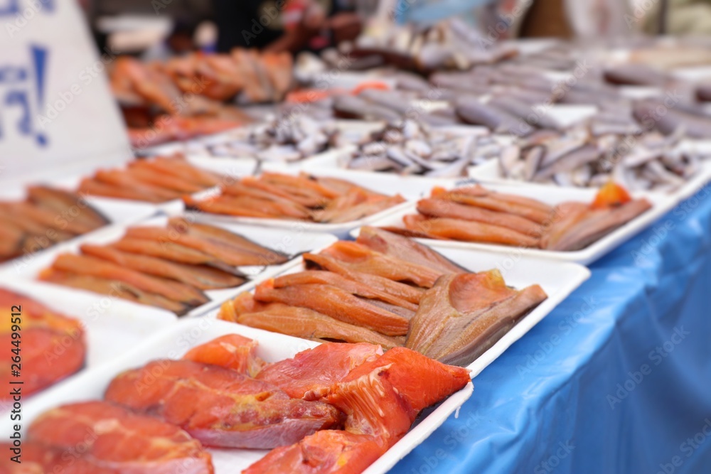 Canvas Prints dried fish at the market