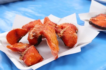 Fried fish at street food