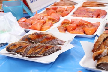 Fried fish at street food