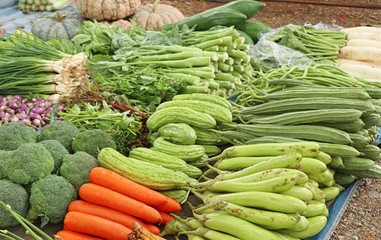 Shops selling vegetables at the market