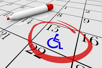 Wheelchair Disabled Person Symbol Disability Calendar Day Date Schedule 3d Illustration.jpg