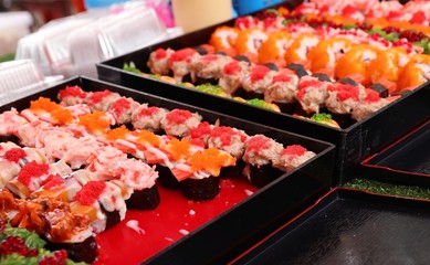 Tasty sushi at street food
