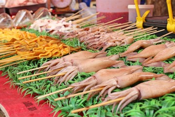 Grilled squid at street food