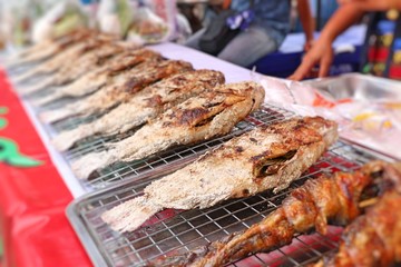 Fish grilled salt at street food