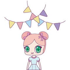 cute little doll with garlands hanging
