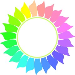 round color frame with space for text or picture in the shape of a sunflower flower