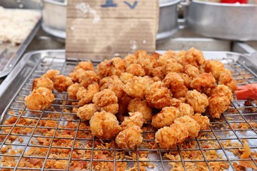 fried nuggets at street food