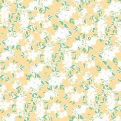 Fototapeta na wymiar Fashionable pattern in small flowers. Floral background for textiles