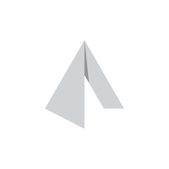 triangle paper arrow 3d simple logo vector