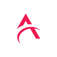 letter a arrow swoosh logo vector