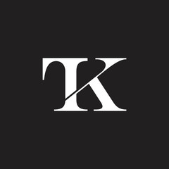 Fototapeta premium letter tk simple linked logo vector