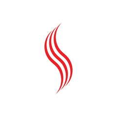 letter s smoke fire stripes curves logo vector