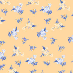 Fashionable pattern in small flowers. Floral background for textiles.