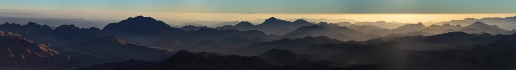 Photo sur Plexiglas Gris 2 Egypt. Mount Sinai in the morning at sunrise. (Mount Horeb, Gabal Musa, Moses Mount). Pilgrimage place and famous touristic destination.