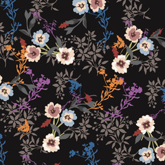 Fashionable pattern in small flowers. Floral background for textiles.