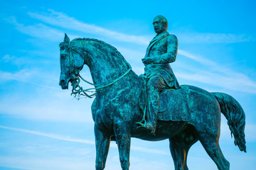Prince Albert Statue at St George's Hall in Liverpool, UK
