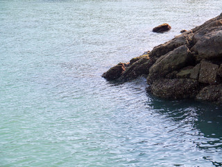 rocks on the coast of the city of Cadiz, Andalusia. Spain. Europe
