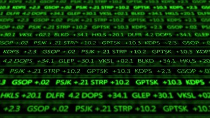 Futuristic digital stock exchange numbers flowing in computer V1 - Green 2