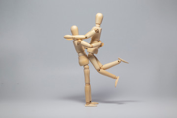 Wooden dummy - proposal (isolated on white background)