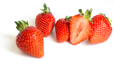 strawberries isolated on white background