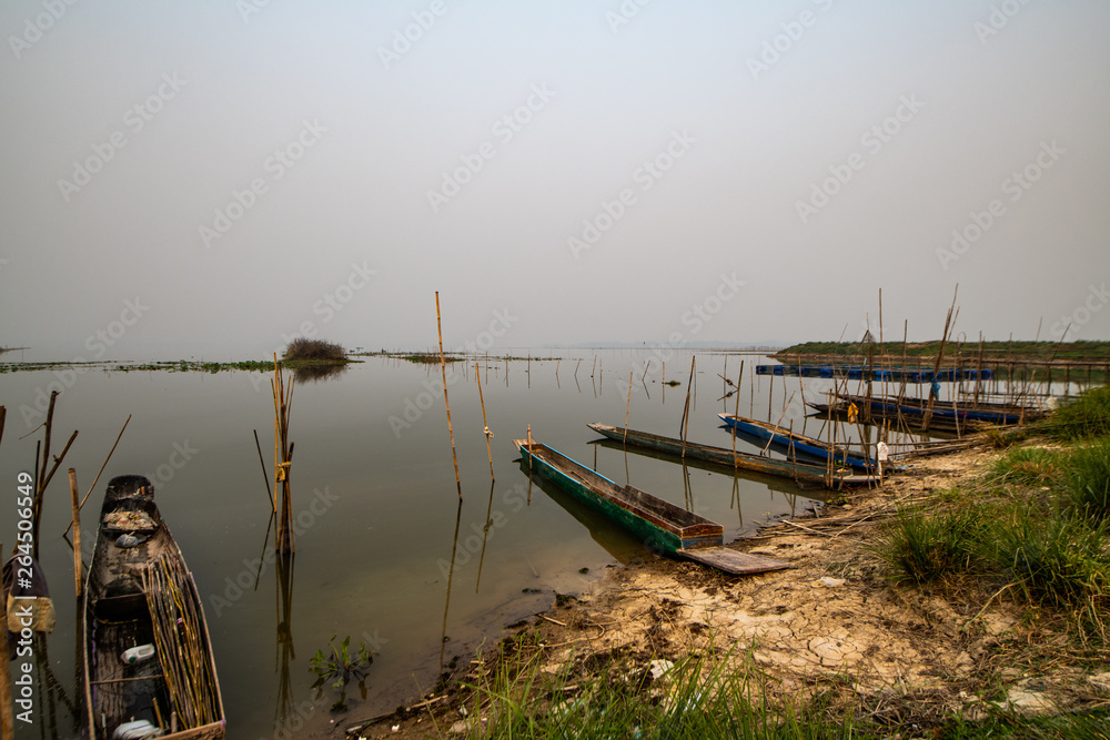 Sticker Fishing boat in Kwan Phayao lake