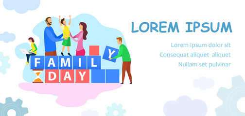 Family Togetherness Flat Banner Vector Template