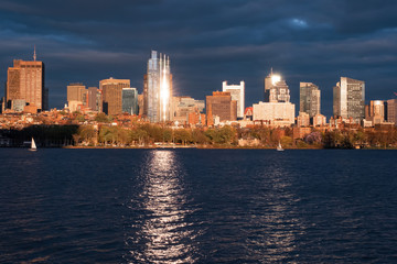 Fototapeta premium Boston with dark clouds