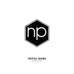 N P NP Initial logo letter with minimalist concept. Vector with scandinavian style logo.